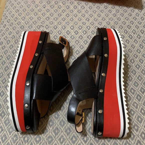 Zara Red and Black platform sandals